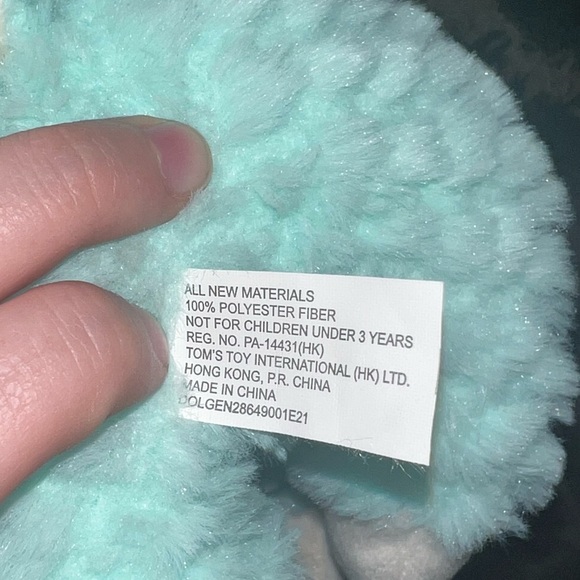 Stuffed Animal Toy Plush Llama Tom's Toy Mint Green Waffle Texture - Picture 3 of 5